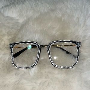 Cat Eye Frame Rhinestone Sunglasses